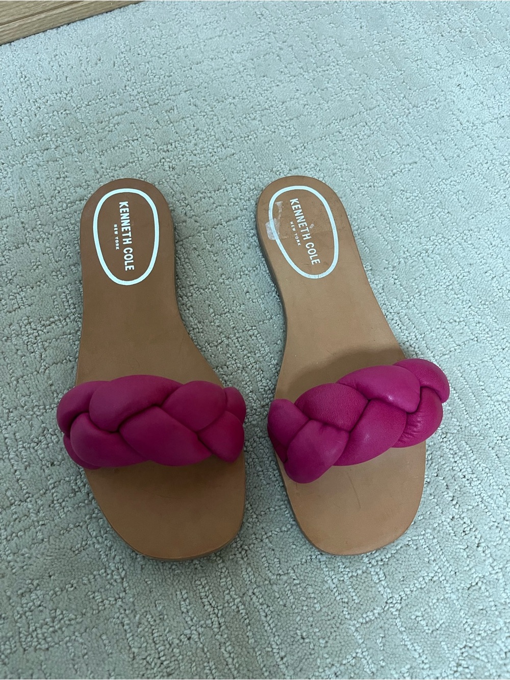 Kenneth Cole Pink Braided Slide Sandals women’s size 9